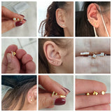 925 Silver Zircon Earrings Set Girl Gift Cartilage Piercing Dainty aretes R5