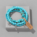 3Pcs/set Rose Quartz Beads Bracelet Amazonite Opal Bead