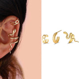 Punk Snake Clip Earrings Set No Piercing