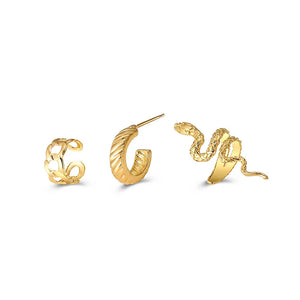 Punk Snake Clip Earrings Set No Piercing