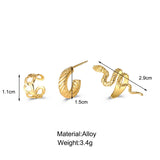 Punk Snake Clip Earrings Set No Piercing