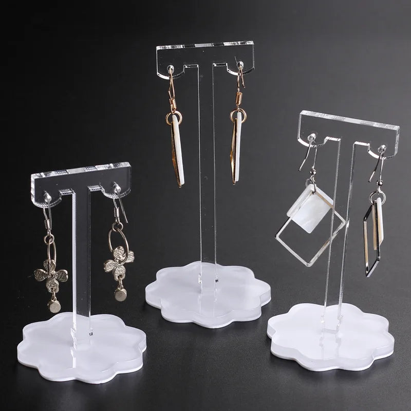 3Pcs/set Clear Acrylic Earrings Storage Display Stand Hanging Eardrop Rack