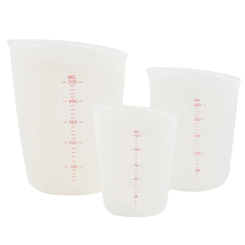 3Pcs Epoxy Resin Cups Plastic Graduated Cup Clear Scale Mixing Paint