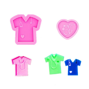 3 Nurse Auscultation Clothes Silicone Molds for DIY Crafts