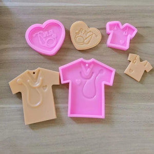 3 Nurse Auscultation Clothes Silicone Molds for DIY Crafts