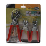 3-Piece Leather Hole Punch Tool Set for Belts and Stamping