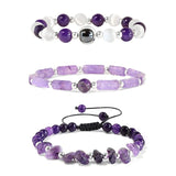 3-Piece Purple Amethyst Slimming Bracelet Set
