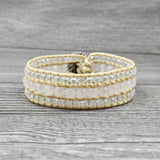 Faceted Crystal Cuff Bracelet High End Jade Stone Wrap Bracelet