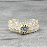 Faceted Crystal Cuff Bracelet High End Jade Stone Wrap Bracelet