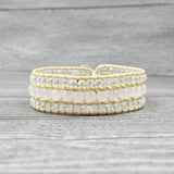 Faceted Crystal Cuff Bracelet High End Jade Stone Wrap Bracelet