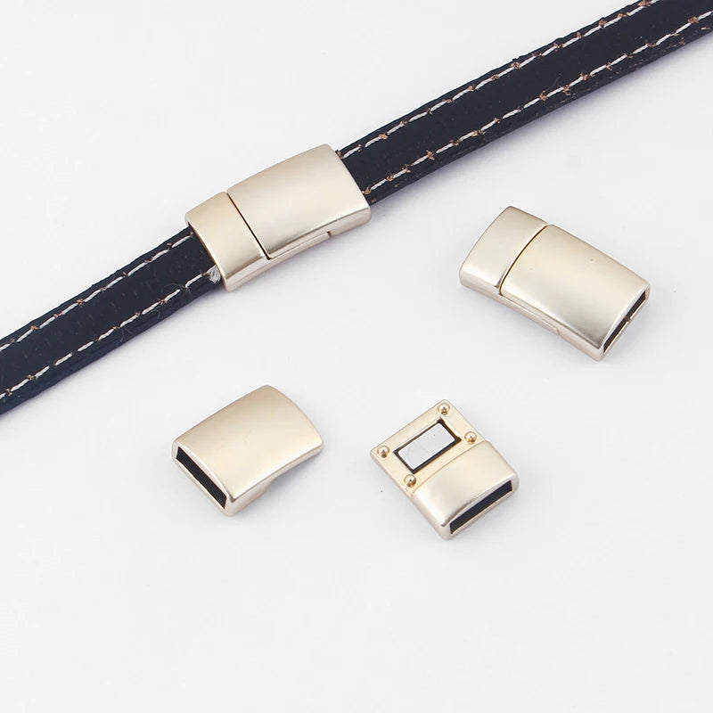 3 Sets Gold/Silver 11x3mm Magnetic Clasp for 5mm 10mm Flat Leather Cord Bracelet