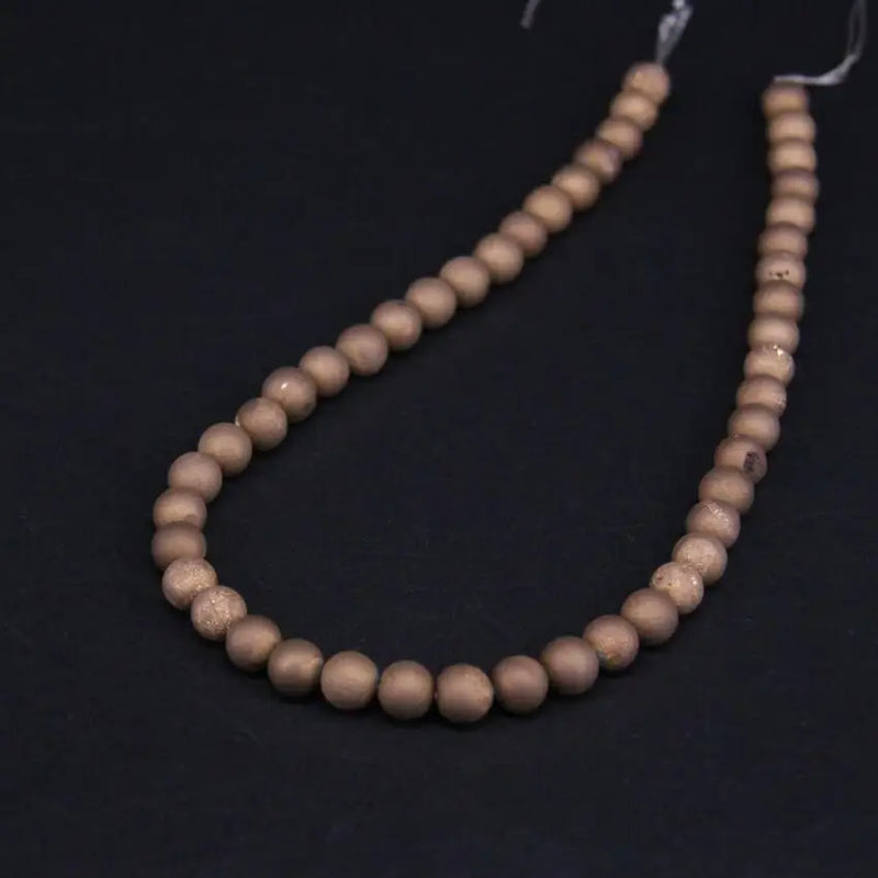 8-12mm Coppery Titanium Agates Drusy Geode Round Beads Wholesale
