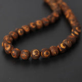 3 Strands Brown Antiquity Rust Old Eye Tibetan Dzi Onxy Matte Loose Beads