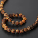 Brown Football Stripe Tibetan Dzi Onyx Beads 6/8/10/12mm