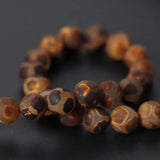 Brown Football Stripe Tibetan Dzi Onyx Beads 6/8/10/12mm