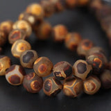 Brown Football Stripe Tibetan Dzi Onyx Beads 6/8/10/12mm