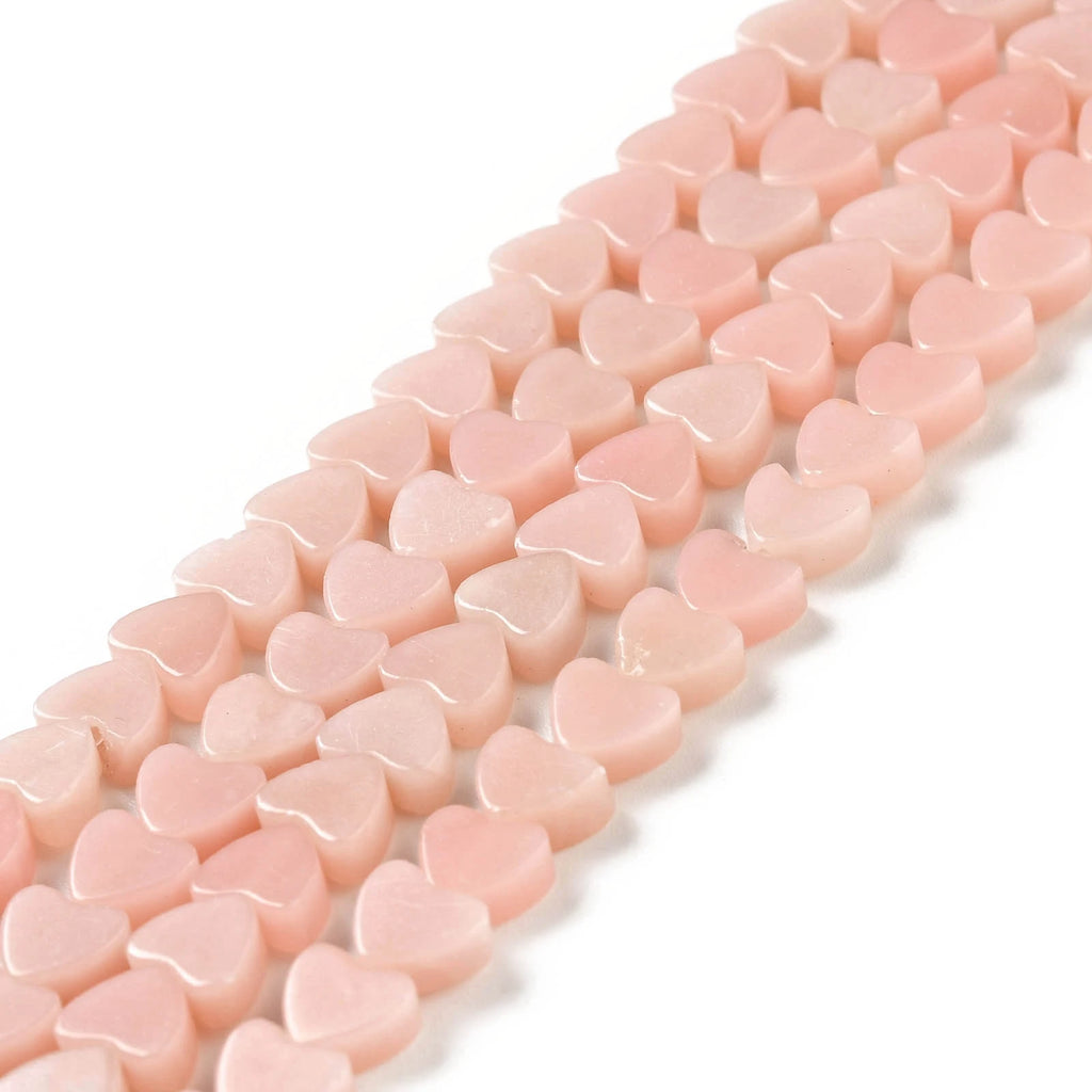 Natural Stone Heart Beads Strand Colorful Jewelry Making 6x6~6.5x3mm