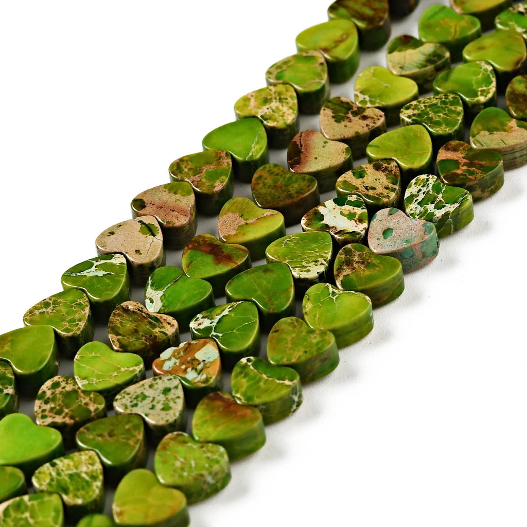 Natural Stone Heart Beads Strand Colorful Jewelry Making 6x6~6.5x3mm