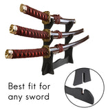 3-Tier Samurai Sword Katana Holder Stand Bracket Rack Display