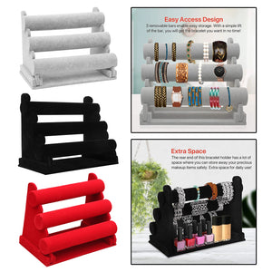3Tier Velvet Jewelry Bracelet Display Holder Stand Organizer