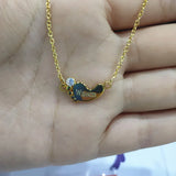 Personalized Inlay MOM Bracelet with Baby Feet Pendant