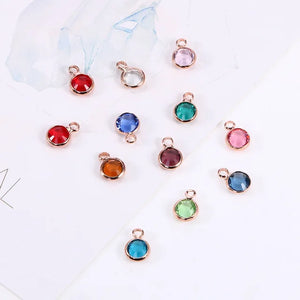 12pcs Mixed Birthstone Charms 6mm for Necklace (1c each month) Accessories