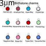 12pcs Mixed Birthstone Charms 6mm for Necklace (1c each month) Accessories