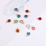 12pcs Mixed Birthstone Charms 6mm for Necklace (1c each month) Accessories
