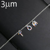 3UMeter Crystal Name Bracelet Personalize Choker Women Heart Necklace