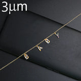 3UMeter Crystal Name Bracelet Personalize Choker Women Heart Necklace