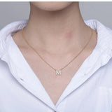 3U Zirconia Necklace Lady Stone Initial Necklace Women Gift
