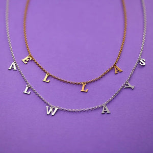 3UMeter Classic Letter Pendant Necklace Personalized Vintage Choker