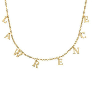 3UMeter Classic Letter Pendant Necklace Personalized Choker Gift