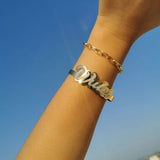 Stainless Steel Name Bangle Acrylic Bracelet Gift