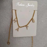 Crystal Letter Necklace Chocker Name Necklace Gift For Daughters Women