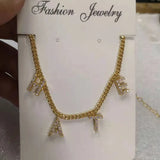 Crystal Letter Necklace Chocker Name Necklace Gift For Daughters Women