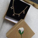 Crystal Letter Necklace Chocker Name Necklace Gift For Daughters Women
