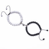 2pcs/set Heart Shape Magnet Couple Bracelet Natural Stone Beads Jewelry Gift