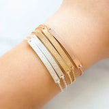 Engraved Name Bar Bracelet for Women Personalized Minimalism Bracelet