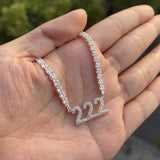 9mm Letters Name Necklace Zirconia Angel Number Tennis Chain