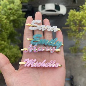 Acrylic Name Hairpin For Women Girl Letters Gift