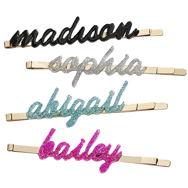 Acrylic Name Hairpin For Women Girl Letters Gift