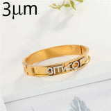 Crystal Name Bangle Bar Bracelet Personalized Slide Letter Women Gift