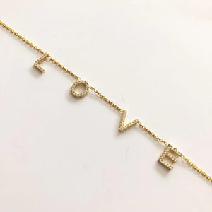 3UMeter Crystal Name Necklace Personalize Choker Necklace Women Pendant Heart