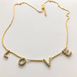 3UMeter Crystal Name Necklace Personalize Choker Necklace Women Pendant Heart
