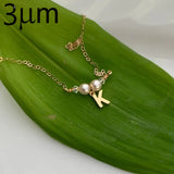 Crystal Name Necklace pearl Personalize Choker Necklace Women Copper Pendant