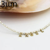 Crystal Name Necklace pearl Personalize Choker Necklace Women Copper Pendant