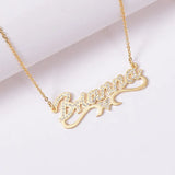 Crystal Name Chocker Pendant Chain Zirconia Necklaces