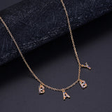 Custom Crystal Zircon Letter Necklace for Women
