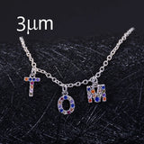 Custom Crystal Zircon Letter Necklace for Women